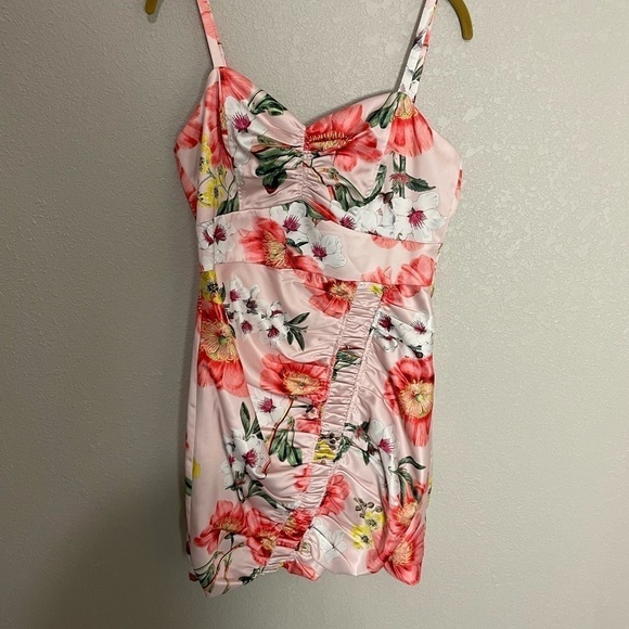 Parker NWT Meena Floral Ruched Mini Dress 8 - Picture 4 of 6